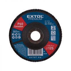   EXTOL PREMIUM lamellás csiszoló acél, Alu, műa. és fa munkadarabok csiszolására, 125×22mm; P40, kúpos, max.:12.300 ford./perc, E